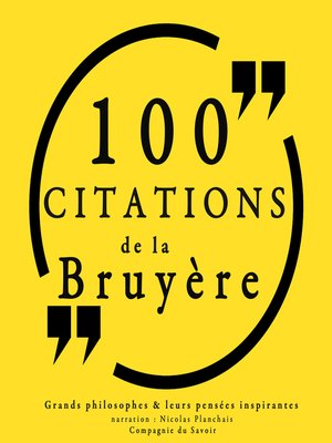 cover image of 100 citations de La Bruyère